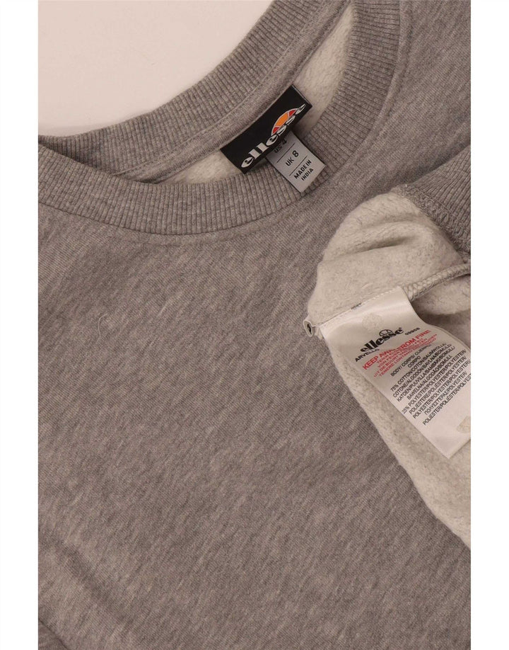 Damska bluza dresowa Ellesse UK 8, mała, szara, nakrapiana bawełna