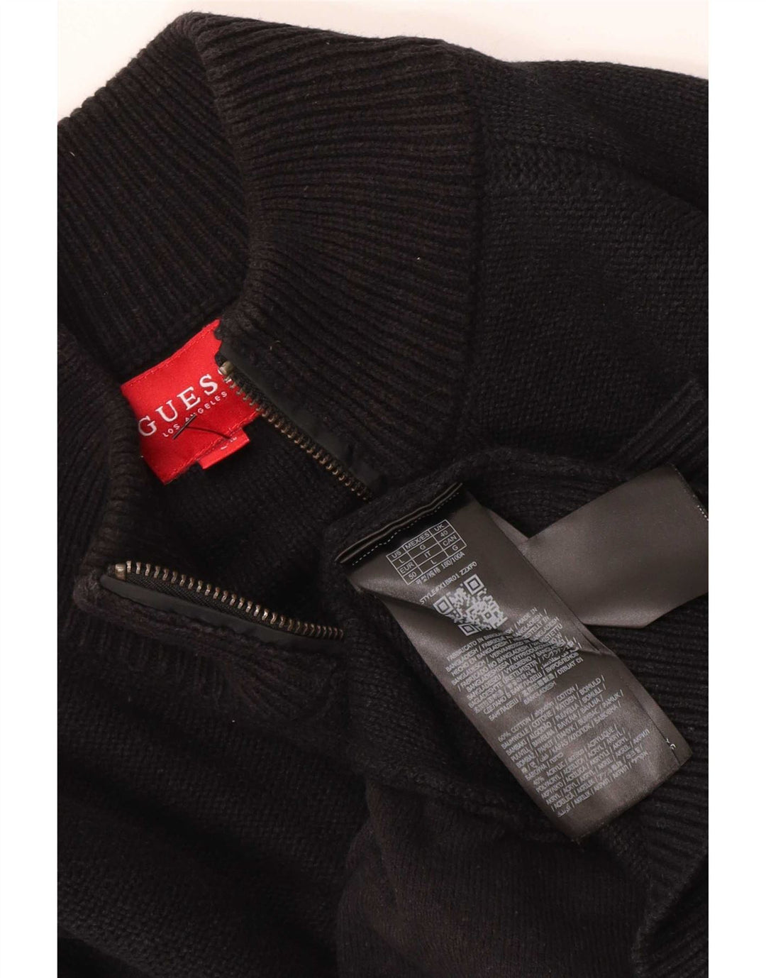 Męski sweter rozpinany Guess UK 40, średni czarny, bawełniany