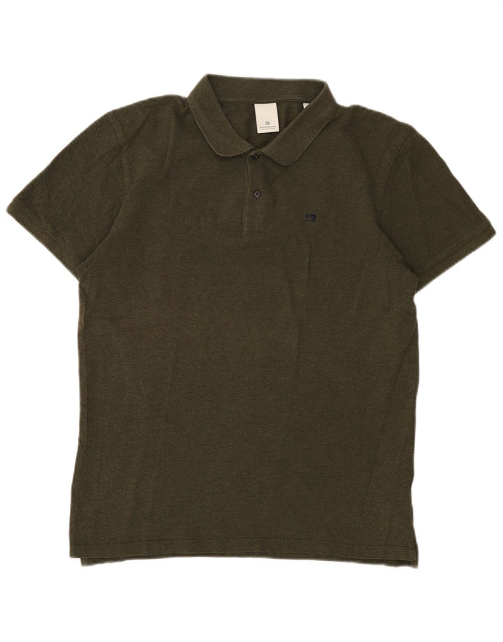 Męska koszulka polo Scotch & Soda, średnia, bawełniana khaki