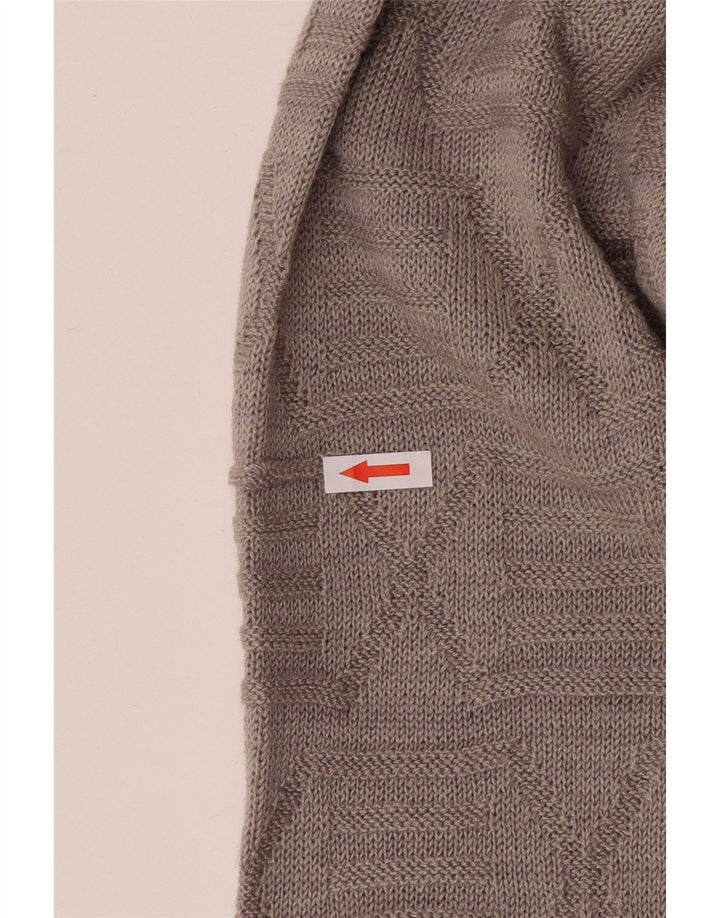 Męski sweter z okrągłym dekoltem w stylu vintage, średnio szary