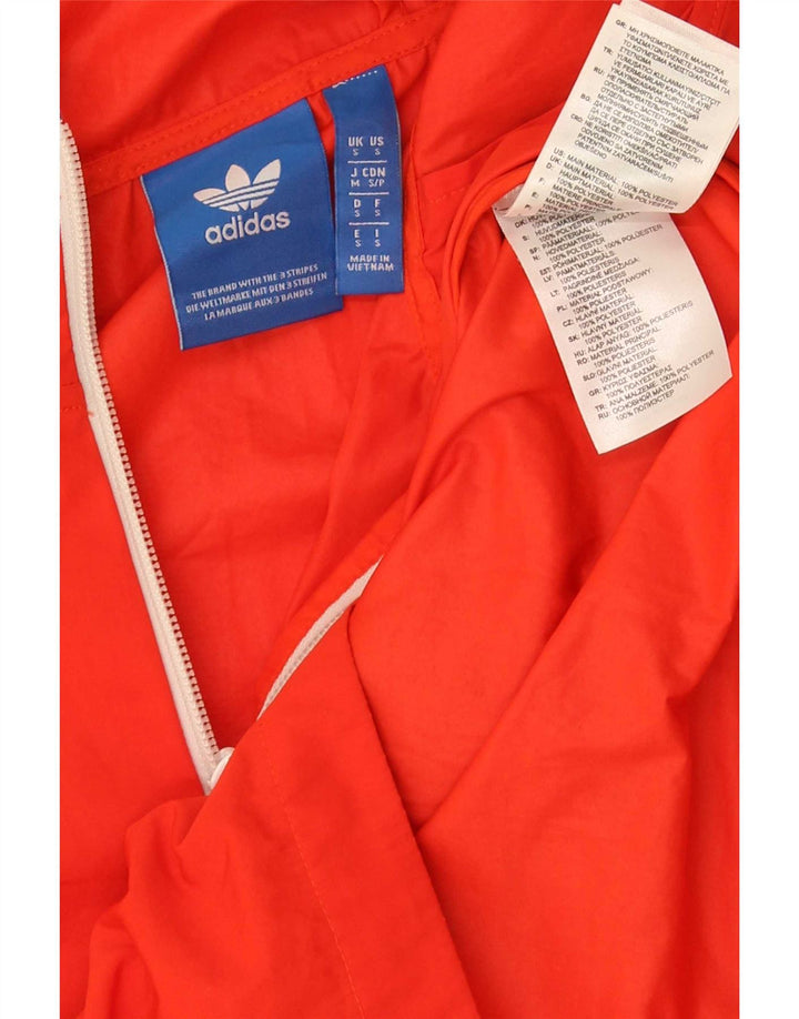 Męska kurtka przeciwdeszczowa Adidas z kapturem i kapturem UK 36 Mały pomarańczowy poliester