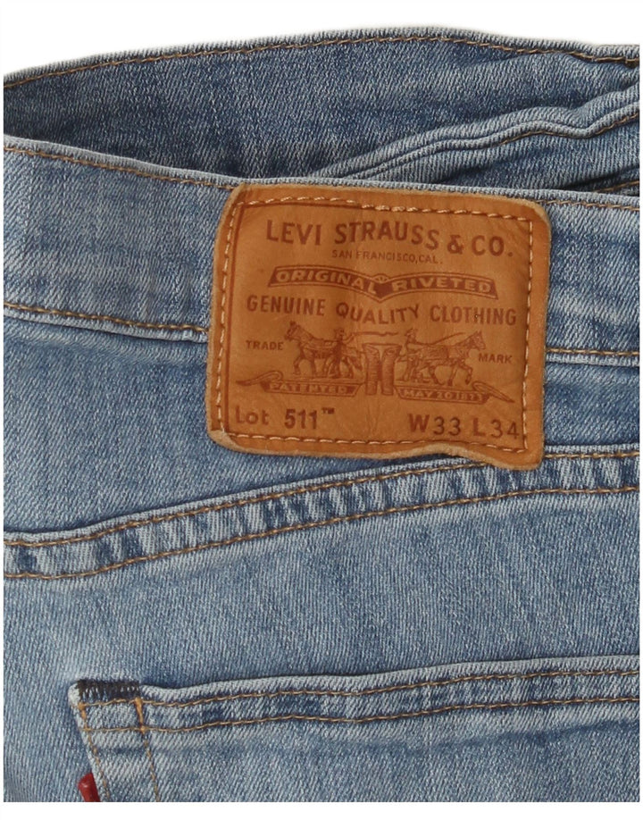 Męskie jeansy LEVI'S 511 Slim W33 L34 Niebieska bawełna