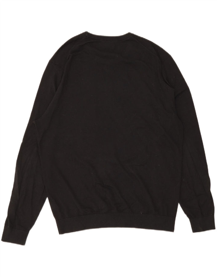 Męski sweter z okrągłym dekoltem Massimo Dutti 2XL, czarny, bawełniany