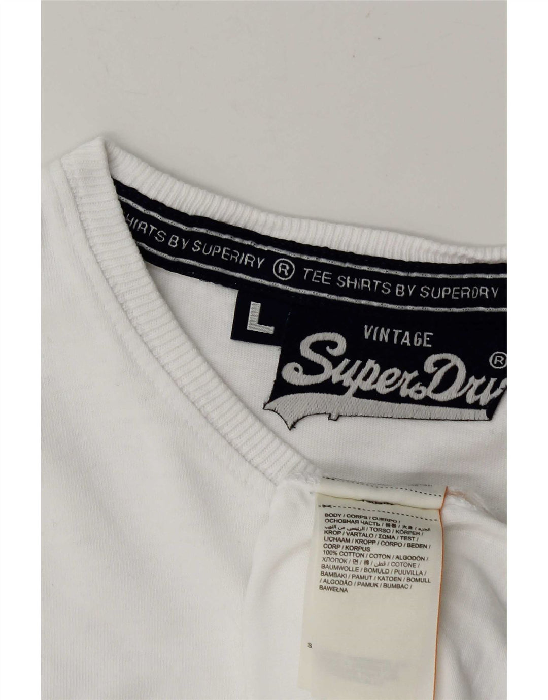 Męski T-shirt Superdry, duży, biały, bawełniany