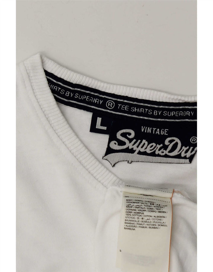 Męski T-shirt Superdry, duży, biały, bawełniany