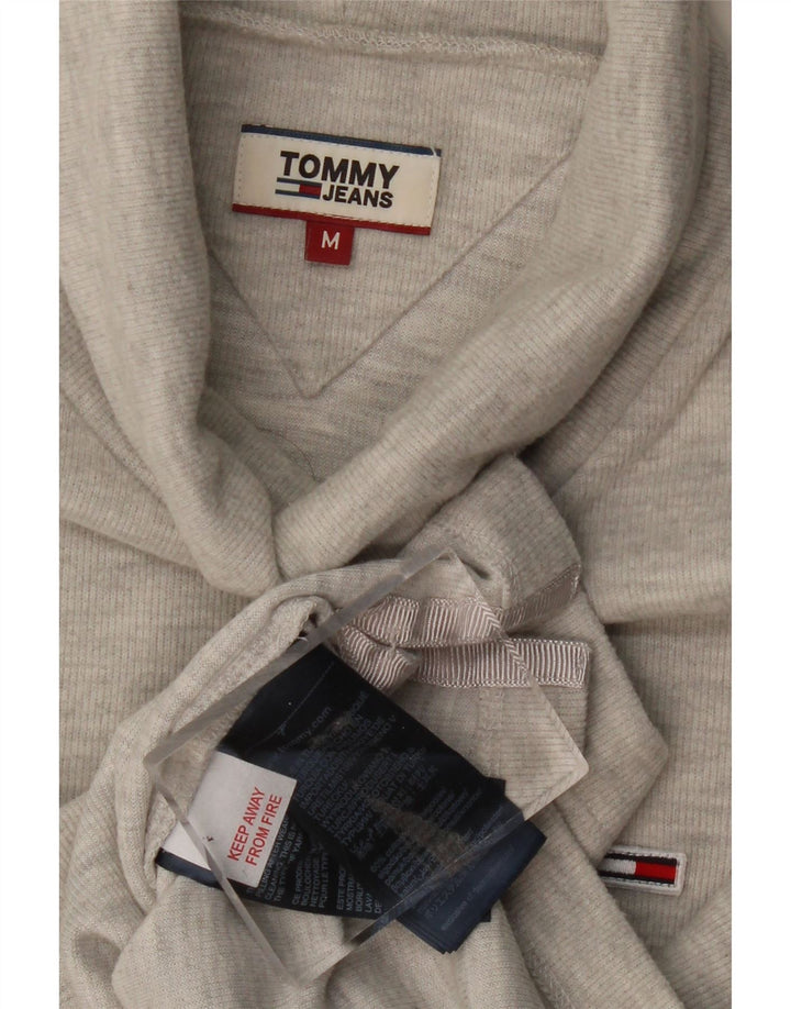 Damski sweter z golfem Tommy Hilfiger UK 14, średnioszary, bawełniany