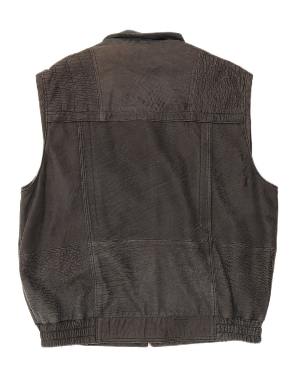 Męska zamszowa kamizelka w stylu vintage UK 42 XL Szary nadruk zwierzęcy