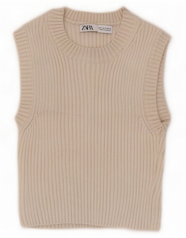 Krótka kamizelka damska Zara UK 10 Small Beige