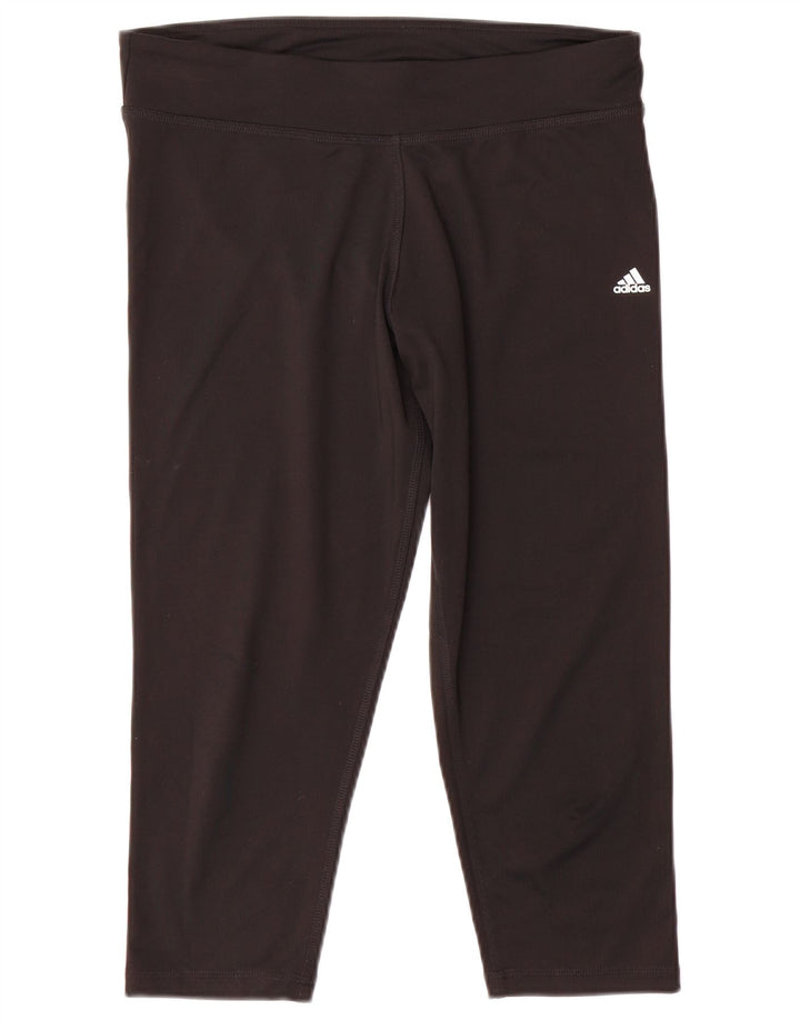 Damskie legginsy Adidas Climalite Capri UK 16/18, duże, czarne, poliestrowe