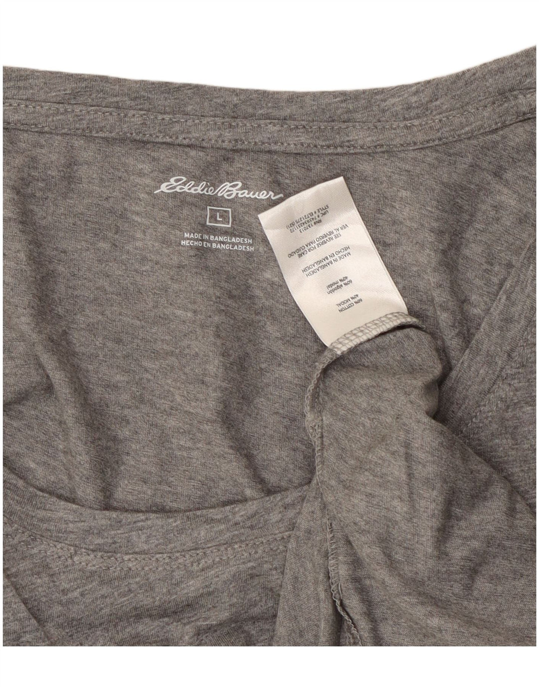 T-shirt damski EDDIE BAUER Top UK 16, duży, szary, nakrapiany, bawełniany
