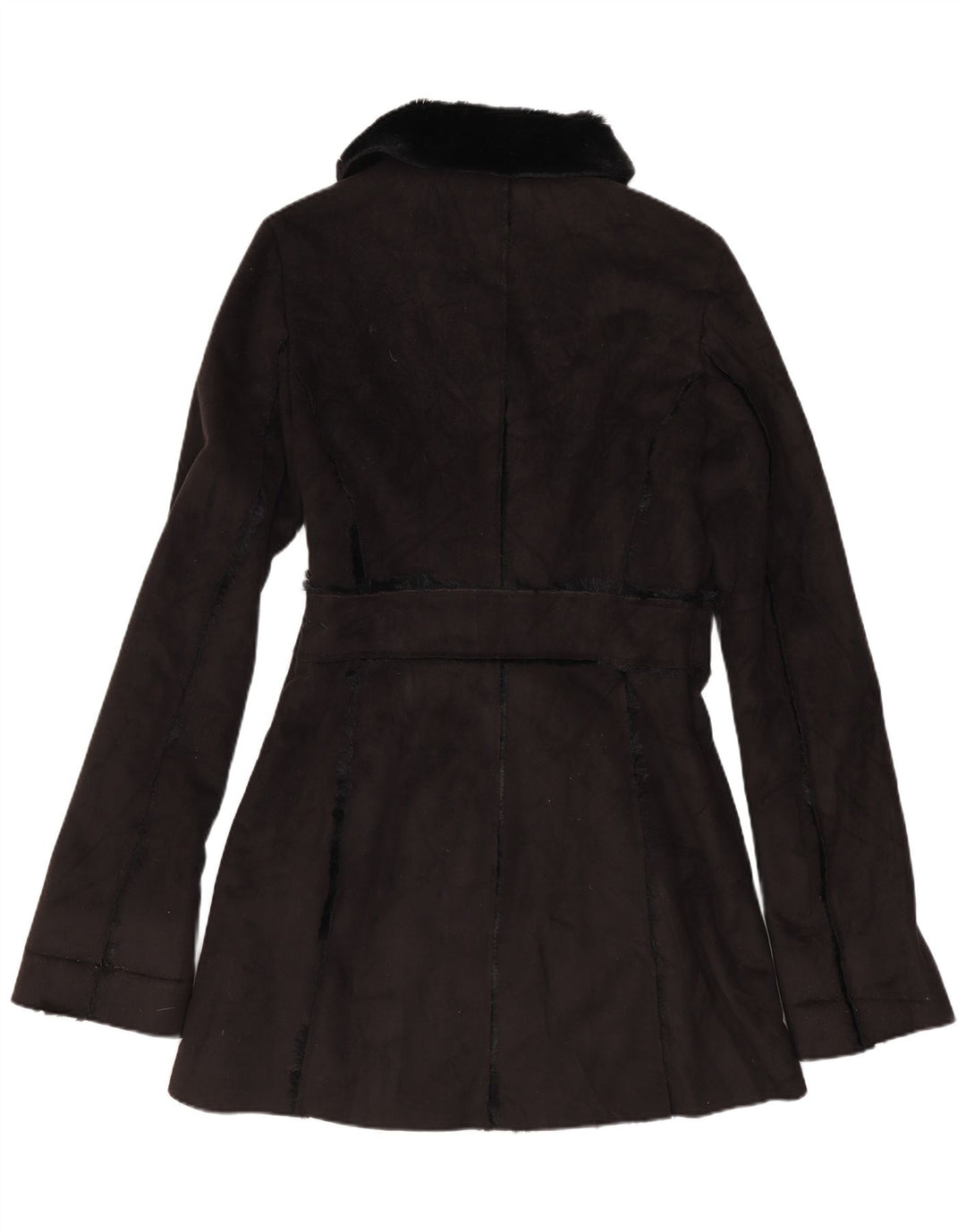 Vintage damski płaszcz Sherpa UK 12 średni czarny