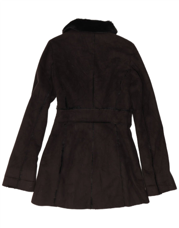 Vintage damski płaszcz Sherpa UK 12 średni czarny