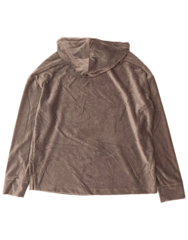 Marks & Spencer Damski welurowy sweter oversize z kapturem, UK 8, mały, szary