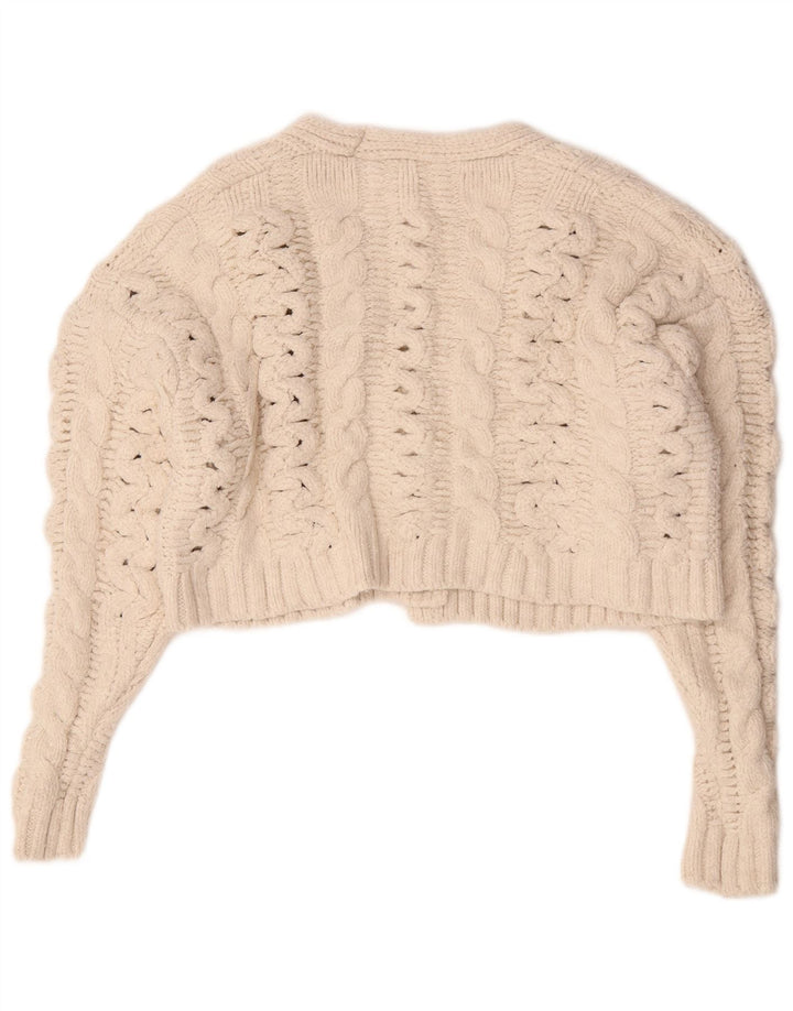 Damski sweter oversize Zara Crop Oversize UK 10 Small White Acryl