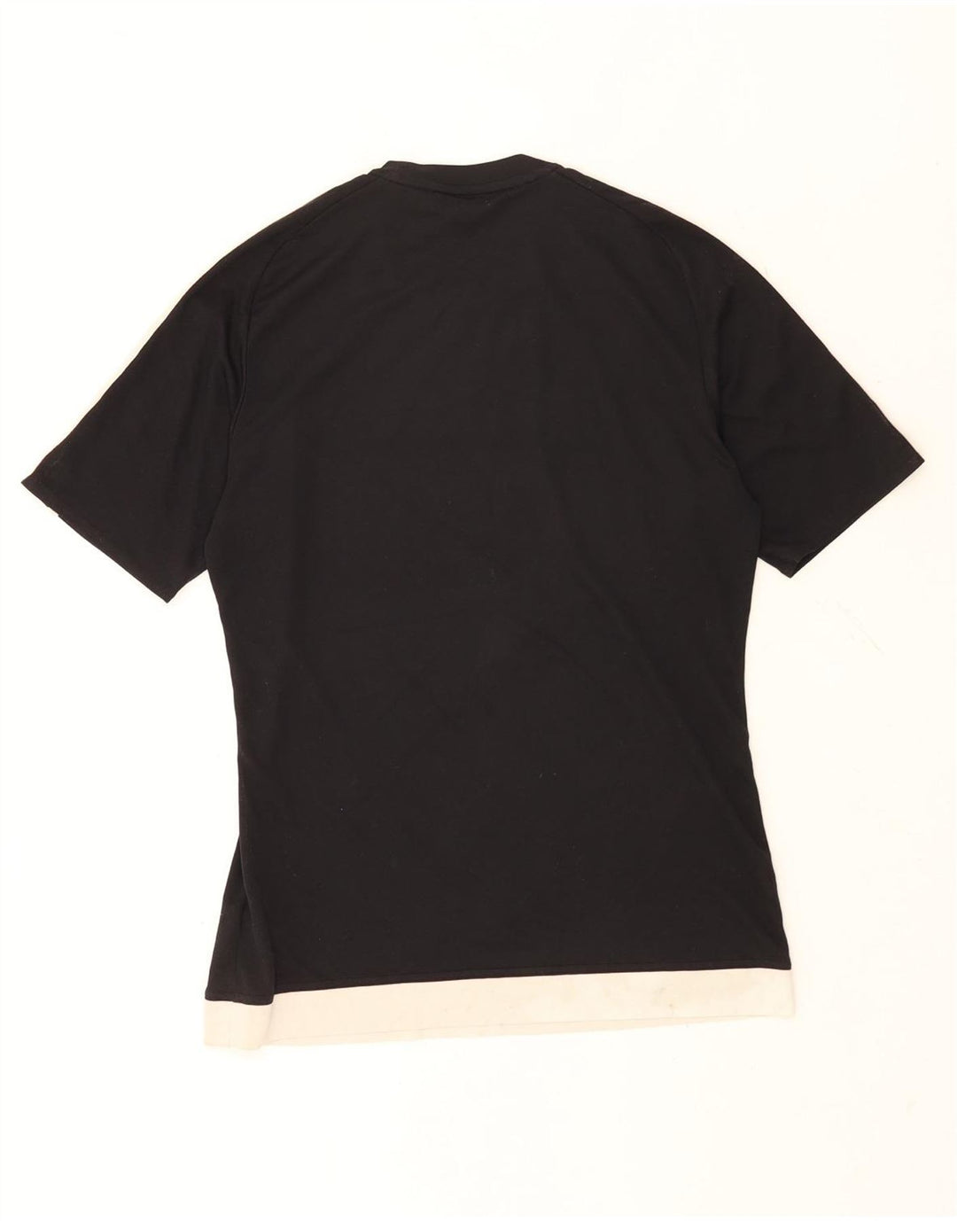 Męski T-shirt ADIDAS Climalite, mały, czarny poliester z blokami kolorów