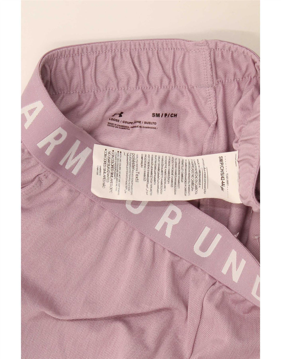 Damskie spodenki sportowe Under Armour Graphic UK 10, małe, różowe, poliestrowe