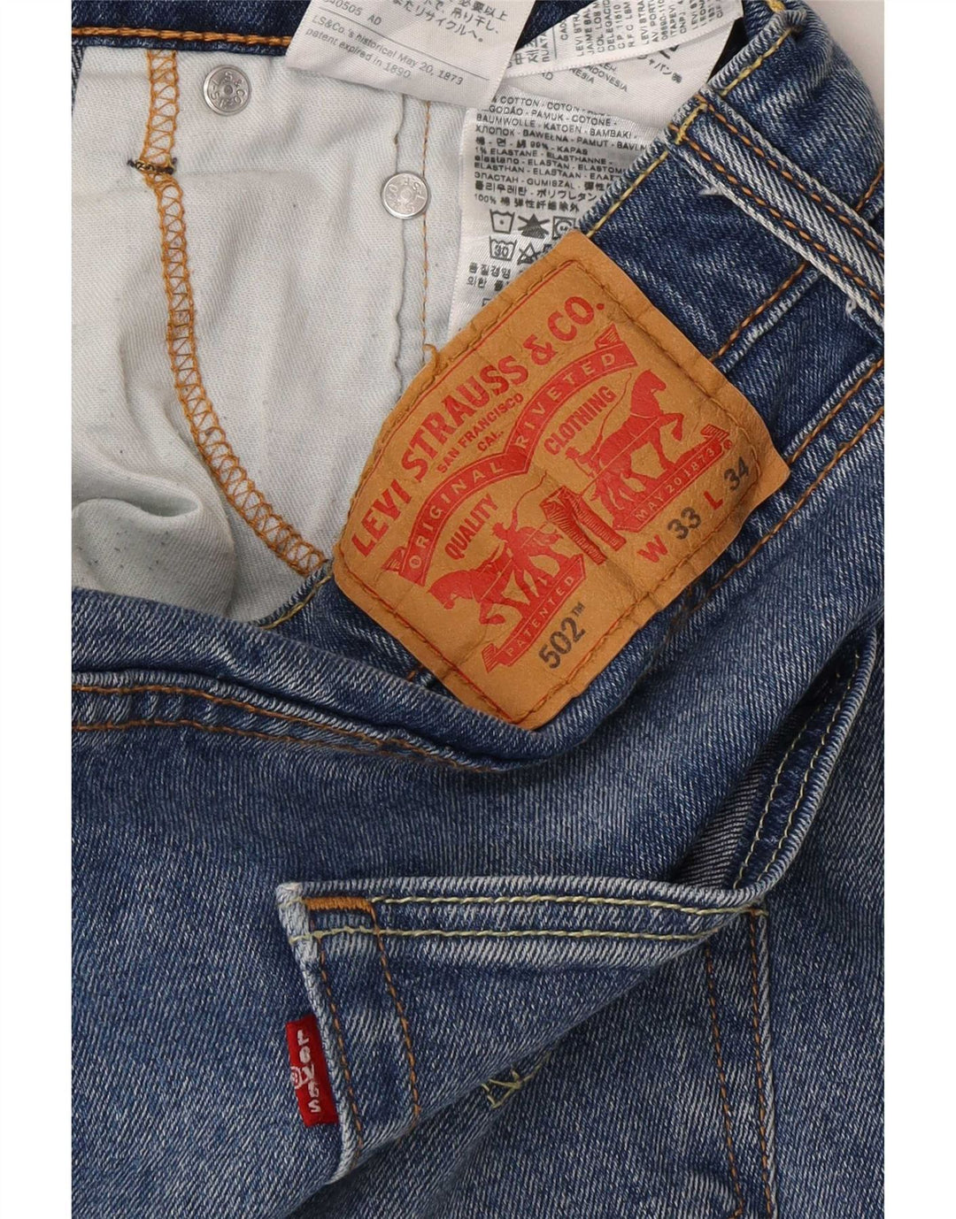 Męskie jeansy Levi's 502 zwężane W33 L28 niebieska bawełna