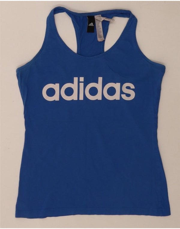 Damska kamizelka graficzna Adidas Top UK 8/10 Mała niebieska bawełna
