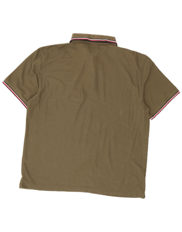 Męska koszulka polo o regularnym kroju Tommy Hilfiger, bawełna khaki, 2XL
