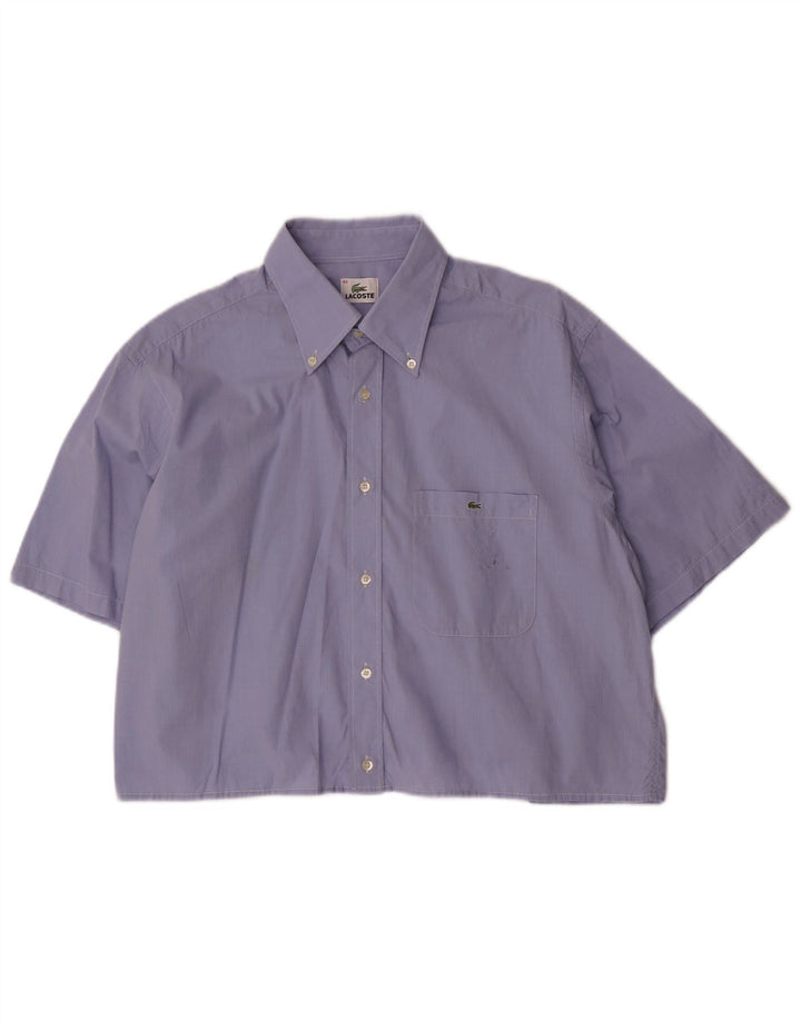 Damska koszula oversize LACOSTE z krótkim rękawem, rozmiar 43, duża niebieska