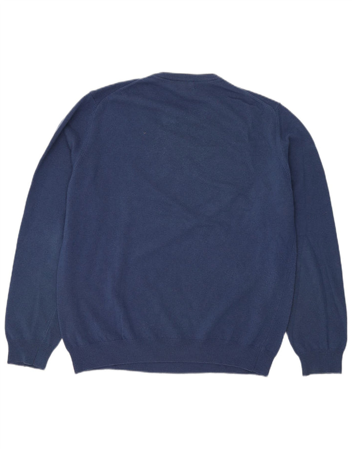 Męski sweter z okrągłym dekoltem Henry Cottons 2XL Niebieska wełna