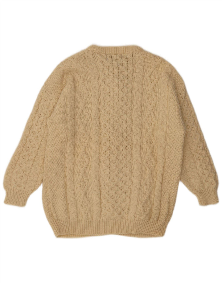 Sweter damski w stylu vintage, kardigan UK 14, średni beż