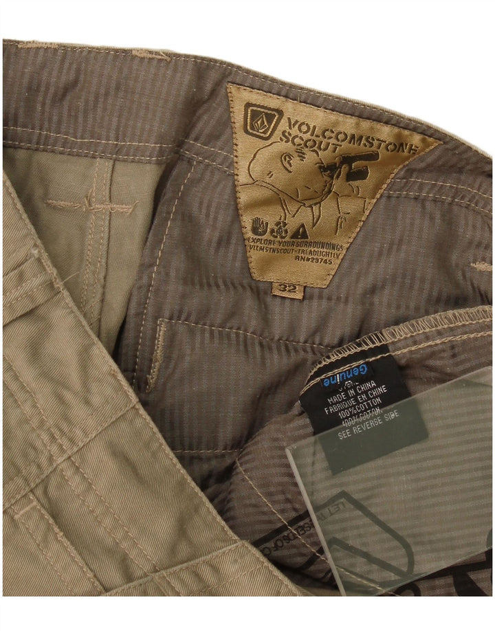 Męskie proste spodnie cargo Volcom W32 L27, bawełna khaki