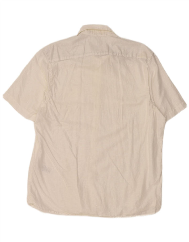 Koszula męska z krótkim rękawem TED BAKER, rozmiar 5 XL, biała, lniana