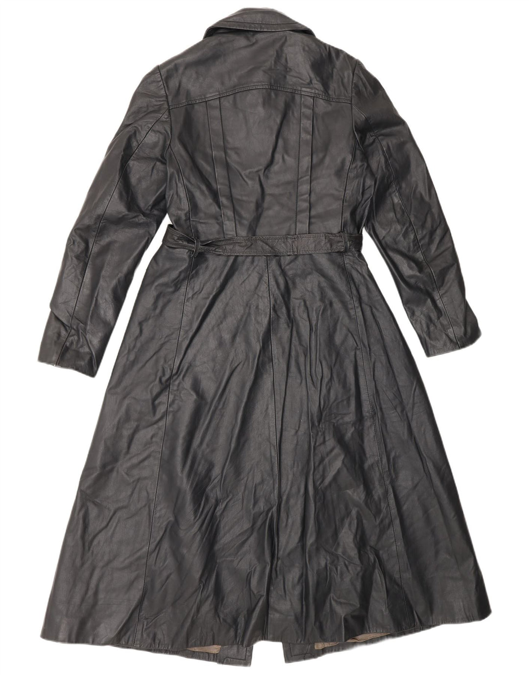Vintage damski płaszcz skórzany IT 42 Medium Black