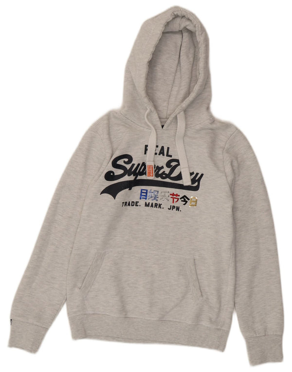 Damski sweter z kapturem Superdry, UK 14, średnioszary, bawełniany w cętki
