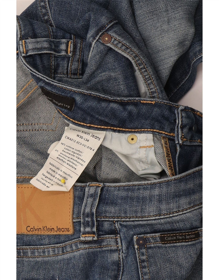 Damskie proste dżinsy Calvin Klein W30 L34 Niebieskie bawełniane