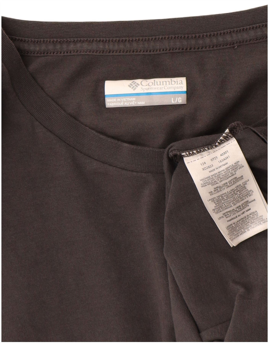 Męski T-shirt z grafiką Columbia, duży, szary, bawełniany