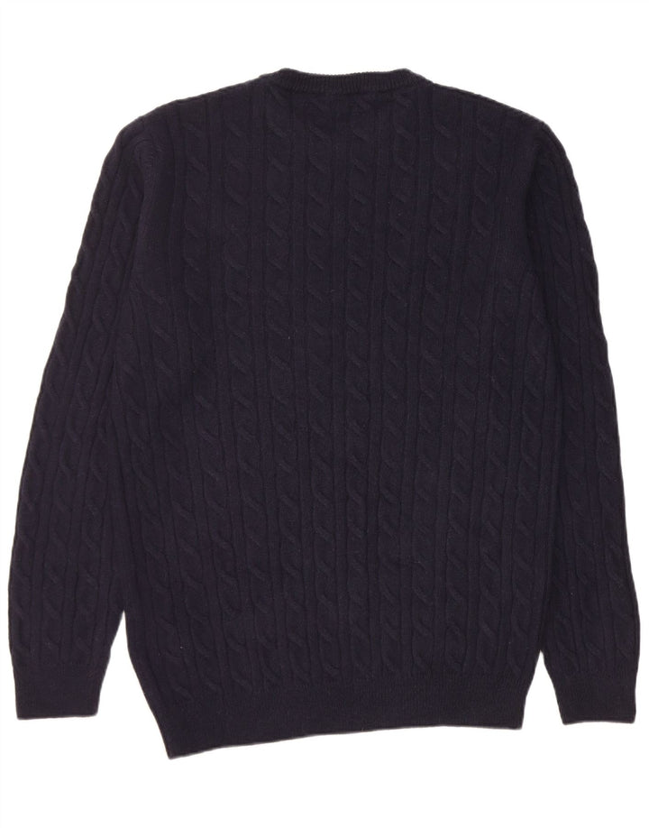 Męski sweter Timberland o regularnym kroju z okrągłym dekoltem, duży, granatowy, wełniany