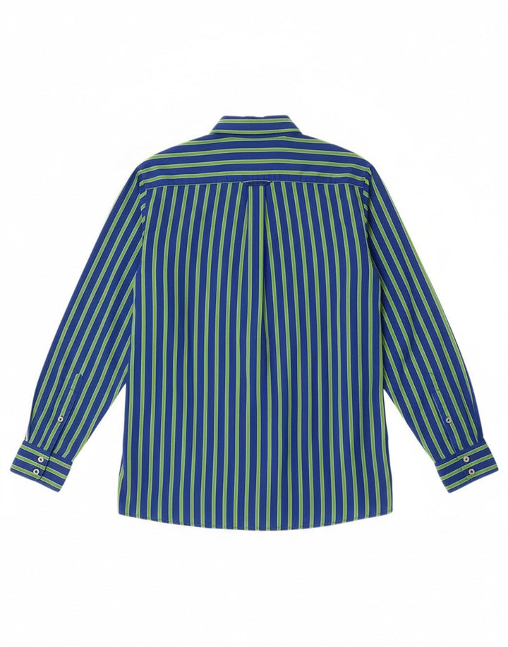 Crew Clothing Męska koszula o dopasowanym kroju, bawełniana w kolorze średniego niebieskiego w prążki