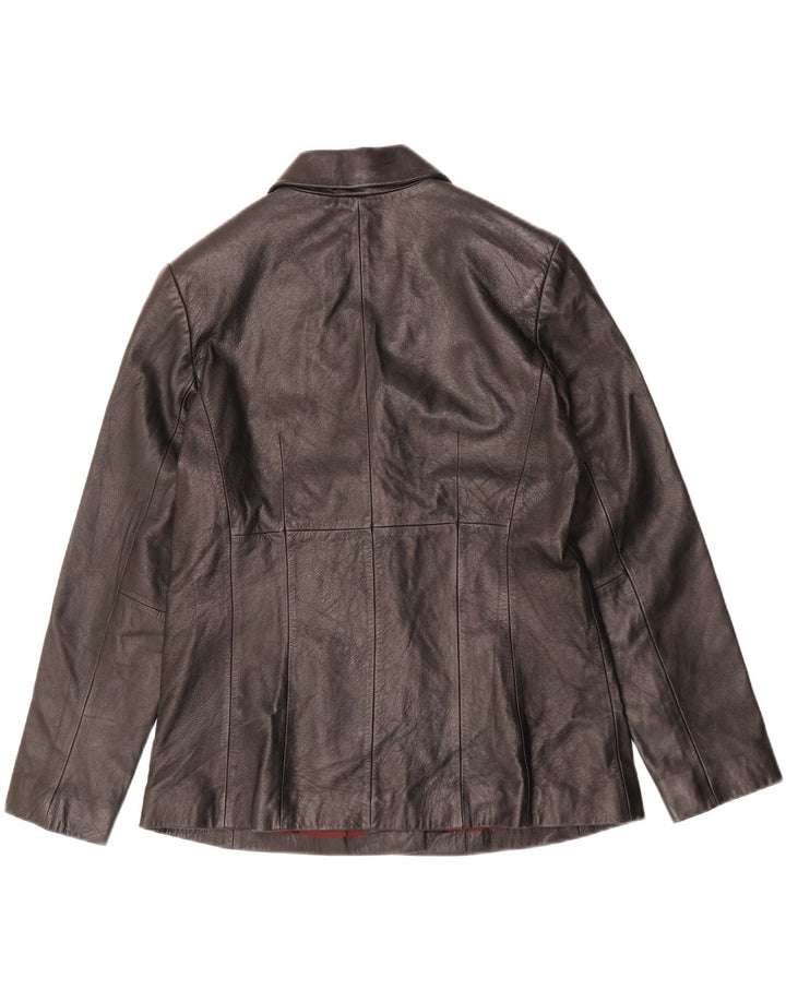WILSONS Womens 2 Button Leather Blazer Jacket UK 16 Large Black Leather Vintage Wilsons and Second-Hand Wilsons from Messina Hembry 