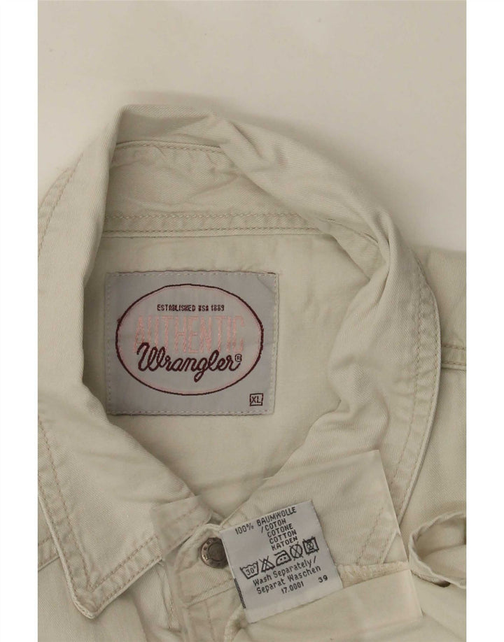 Męska koszula dżinsowa Wrangler XL, beżowa, bawełniana