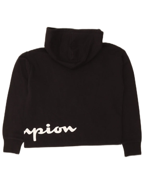 Chłopięcy sweter z kapturem i grafiką Champion Crop 9-10 lat, średni czarny, bawełniany