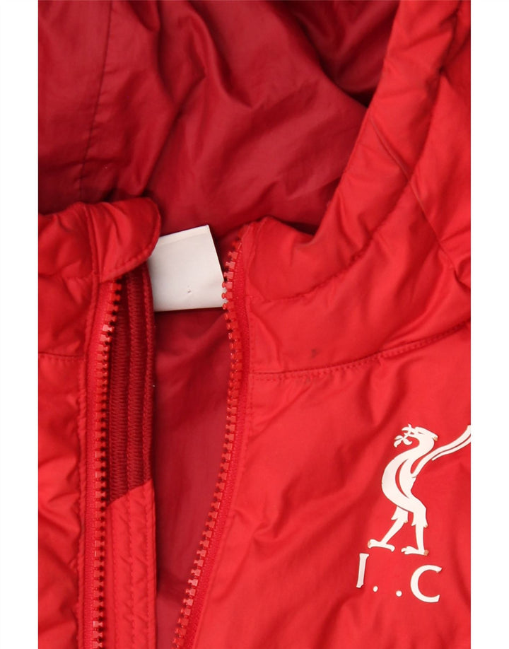 Chłopięca wyściełana kurtka z kapturem i kapturem Nike 12-13 lat, duża, czerwona, poliestrowa z blokami kolorów