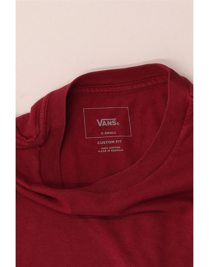 T-shirt męski Vans Custom Fit, top XS, czerwony, bawełniany