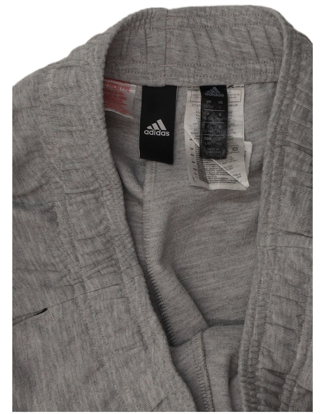 Chłopięce spodnie dresowe ADIDAS z grafiką, 13-14 lat, szary poliester