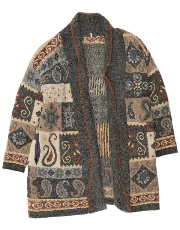 Vintage Womens Longline Cardigan Sweater UK 18 XL Multicoloured Paisley
