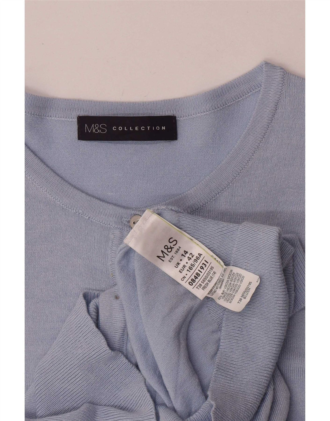 Sweter damski Marks & Spencer UK 14, średni niebieski, wiskoza