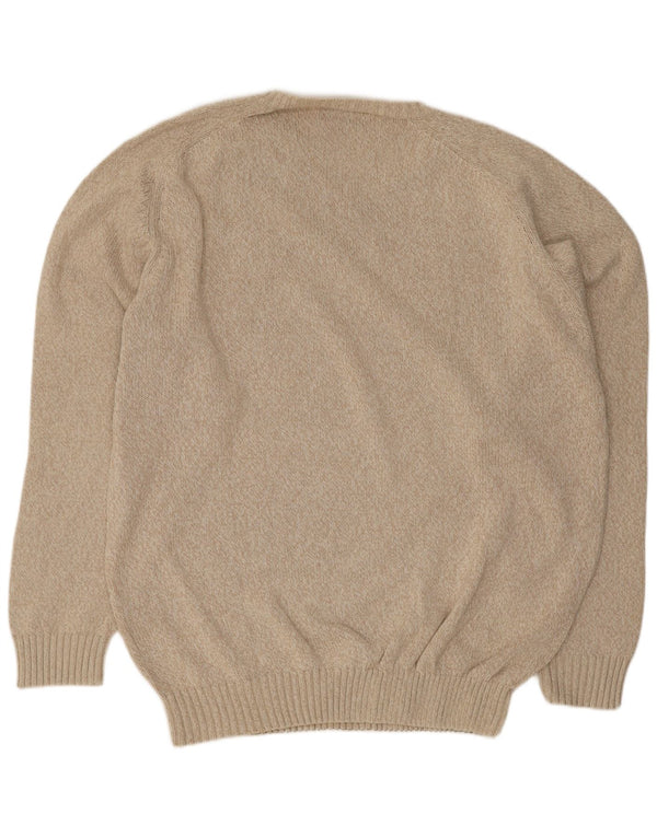 Męski sweter Kappa z dekoltem w kształcie litery V, 3XL, beżowy, nakrapiany