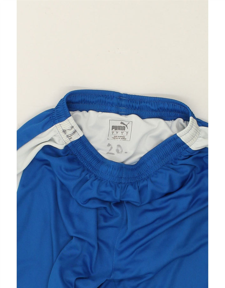 PUMA Mens Sport Shorts Small Blue Colourblock Polyester Vintage Puma and Second-Hand Puma from Messina Hembry 