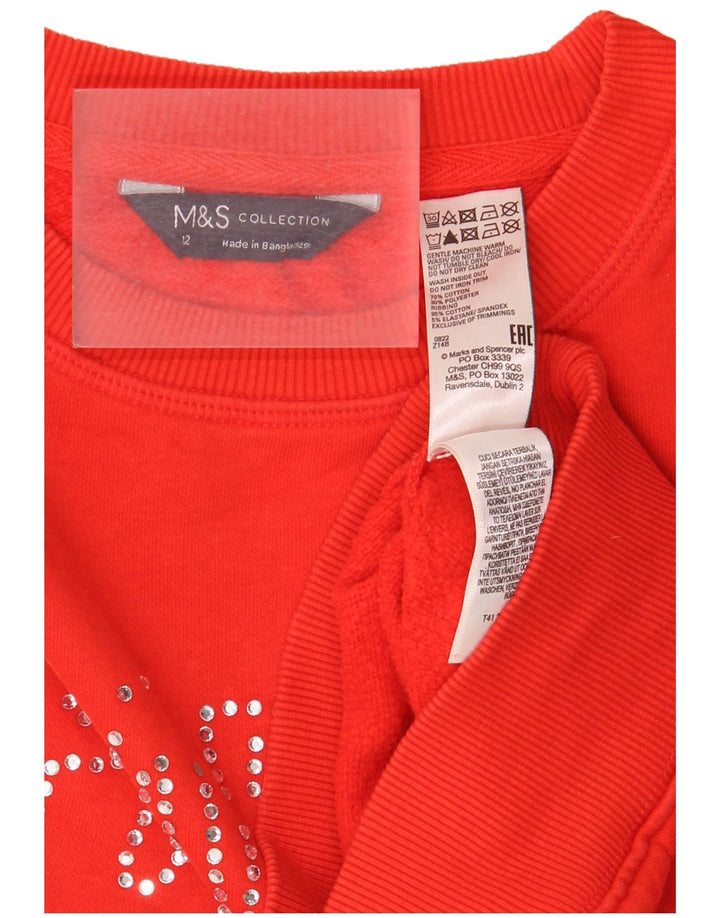 Damski sweter Marks & Spencer Graphic o luźnym kroju, UK 12, średni czerwony
