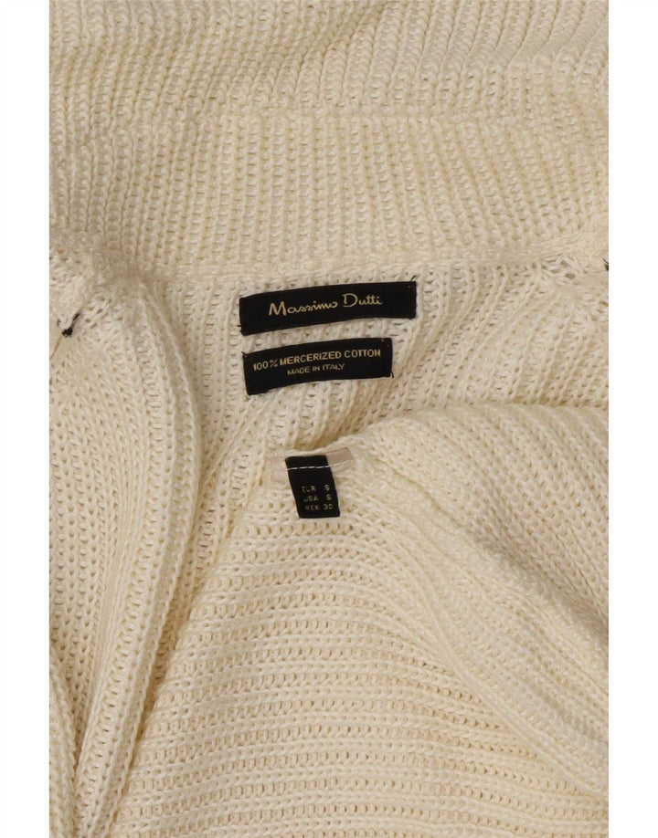 Sweter damski Massimo Dutti Longline Open Cardigan UK 10 Small Off White