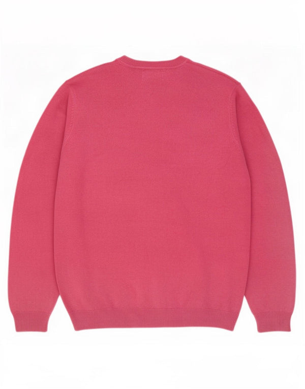 Marks & Spencer Mens Blue Harbour V-Neck Jumper Sweater Large Pink Linen