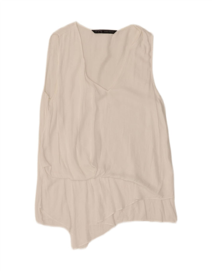 Damska bluzka bez rękawów Zara Top UK 10 Small White