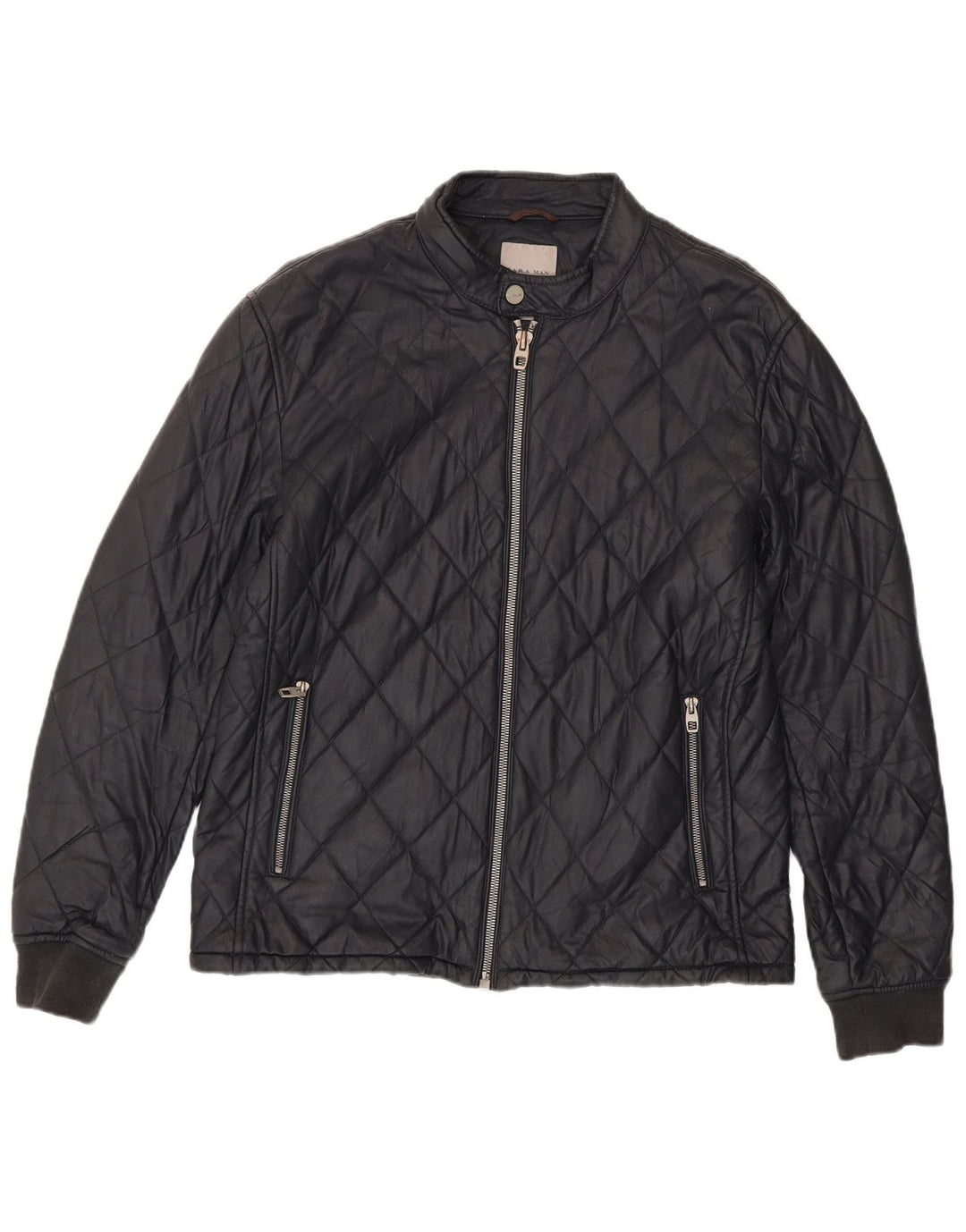 Męska pikowana kurtka Zara UK 42 XL, czarny poliester