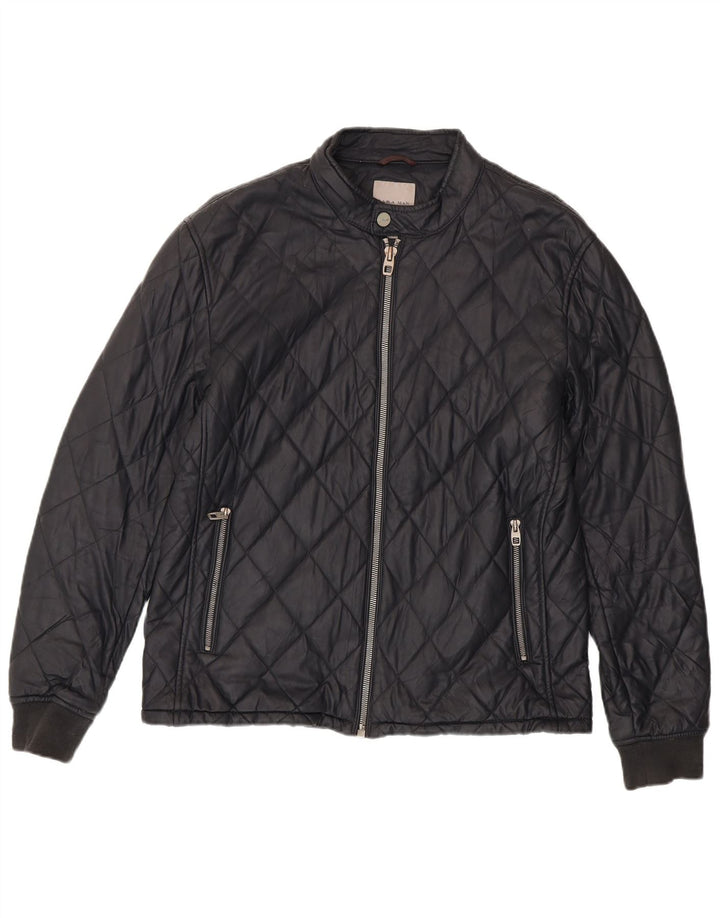 Męska pikowana kurtka Zara UK 42 XL, czarny poliester